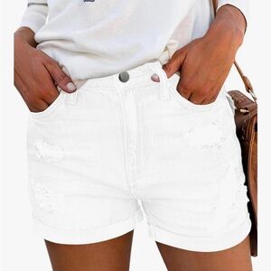 Women's White Denim Shorts